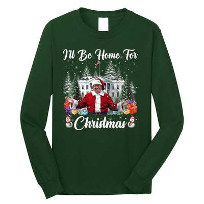 Donald Trump Ill Be Home For Christmas Santa White House Long Sleeve Shirt