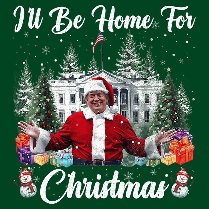 Donald Trump Ill Be Home For Christmas Santa White House Apron