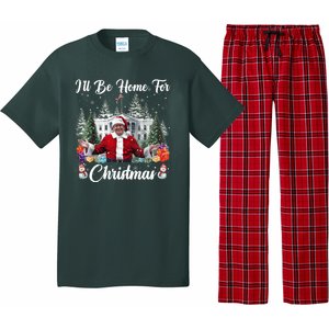 Donald Trump Ill Be Home For Christmas Santa White House Pajama Set