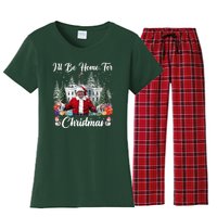 Donald Trump Ill Be Home For Christmas Santa White House Women's Flannel Pajama Set