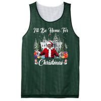 Donald Trump Ill Be Home For Christmas Santa White House Mesh Reversible Basketball Jersey Tank