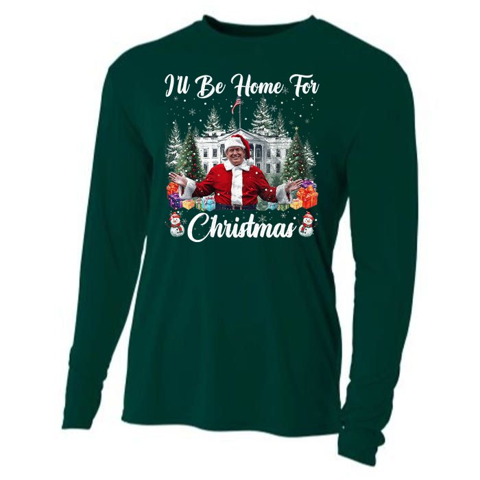 Donald Trump Ill Be Home For Christmas Santa White House Cooling Performance Long Sleeve Crew