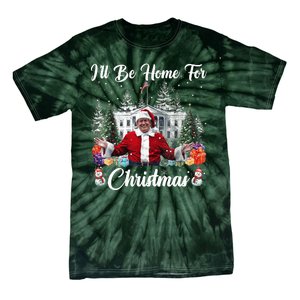 Donald Trump Ill Be Home For Christmas Santa White House Tie-Dye T-Shirt