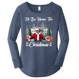 Donald Trump Ill Be Home For Christmas Santa White House Women's Perfect Tri Tunic Long Sleeve Shirt