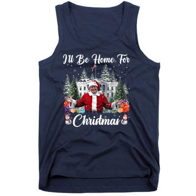 Donald Trump Ill Be Home For Christmas Santa White House Tank Top