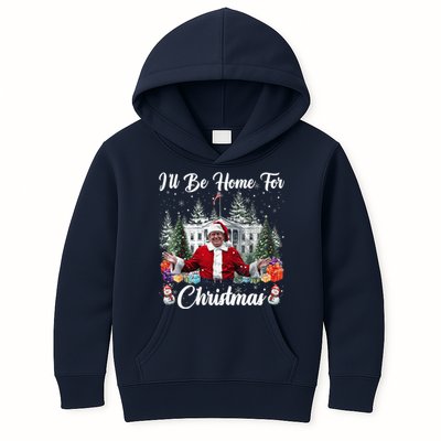 Donald Trump Ill Be Home For Christmas Santa White House Kids Hoodie