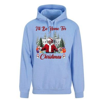 Donald Trump Ill Be Home For Christmas Santa White House Unisex Surf Hoodie