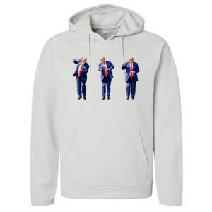 Donald Trump Is Your President Qr Trump Dance (2side) Performance Fleece Hoodie