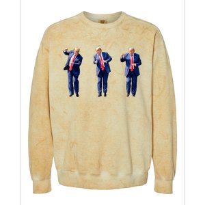 Donald Trump Is Your President Qr Trump Dance (2side) Colorblast Crewneck Sweatshirt