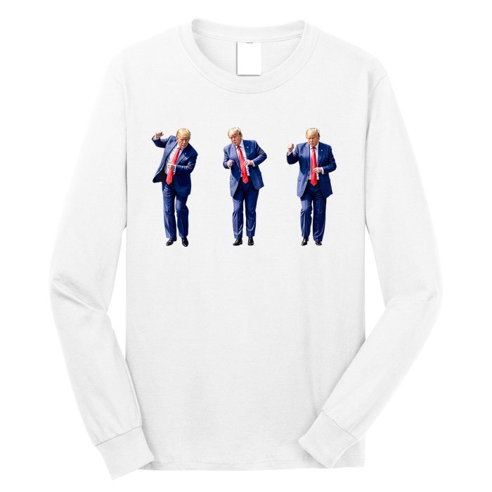 Donald Trump Is Your President Qr Trump Dance (2side) Long Sleeve Shirt