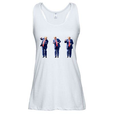 Donald Trump Is Your President Qr Trump Dance (2side) Ladies Essential Flowy Tank