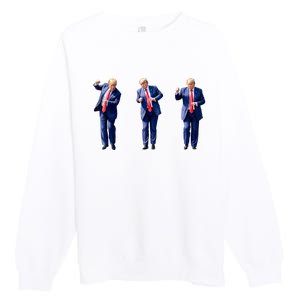 Donald Trump Is Your President Qr Trump Dance (2side) Premium Crewneck Sweatshirt