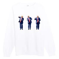 Donald Trump Is Your President Qr Trump Dance (2side) Premium Crewneck Sweatshirt