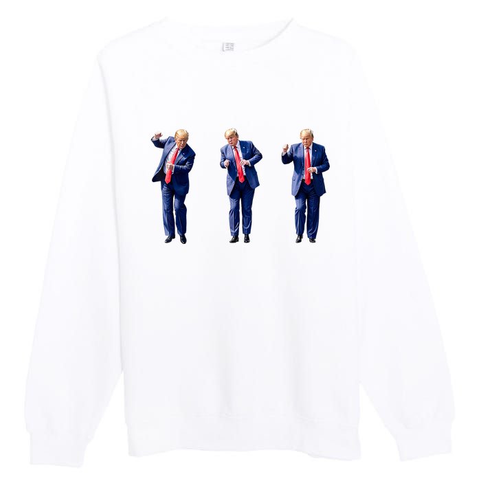 Donald Trump Is Your President Qr Trump Dance (2side) Premium Crewneck Sweatshirt