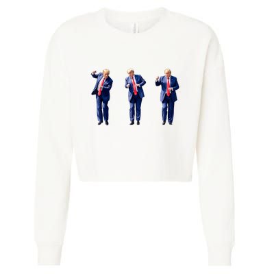 Donald Trump Is Your President Qr Trump Dance (2side) Cropped Pullover Crew