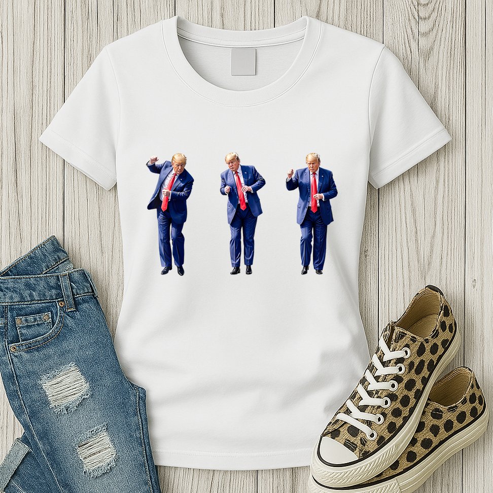 Donald Trump Is Your President Qr Trump Dance (2side) Womens T-Shirt