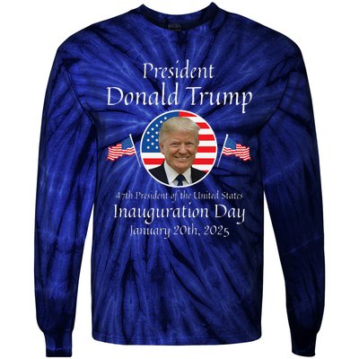 Donald Trump Inauguration Day 2025 47th Usa President Tie-Dye Long Sleeve Shirt