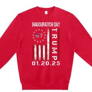 Donald Trump Inauguration Day 2025 47th President Usa Flag Premium Crewneck Sweatshirt