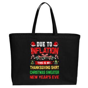 Due To Inflation This Is My Thanksgiving Christmas  Cotton Canvas Jumbo Tote