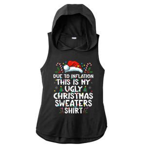 Due To Inflation Funny Christmas Sweater Xmas  Ladies PosiCharge Tri-Blend Wicking Draft Hoodie Tank