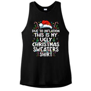 Due To Inflation Funny Christmas Sweater Xmas  Ladies PosiCharge Tri-Blend Wicking Tank