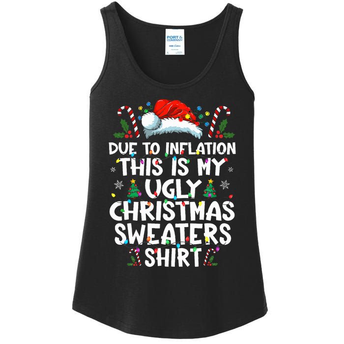 Due To Inflation Funny Christmas Sweater Xmas  Ladies Essential Tank