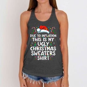 Due To Inflation Funny Christmas Sweater Xmas  Women's Knotted Racerback Tank