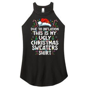 Due To Inflation Funny Christmas Sweater Xmas  Women's Perfect Tri Rocker Tank