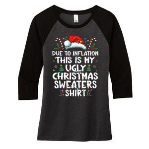 Due To Inflation Funny Christmas Sweater Xmas  Women's Tri-Blend 3/4-Sleeve Raglan Shirt