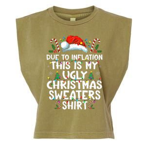 Due To Inflation Funny Christmas Sweater Xmas  Garment-Dyed Women's Muscle Tee