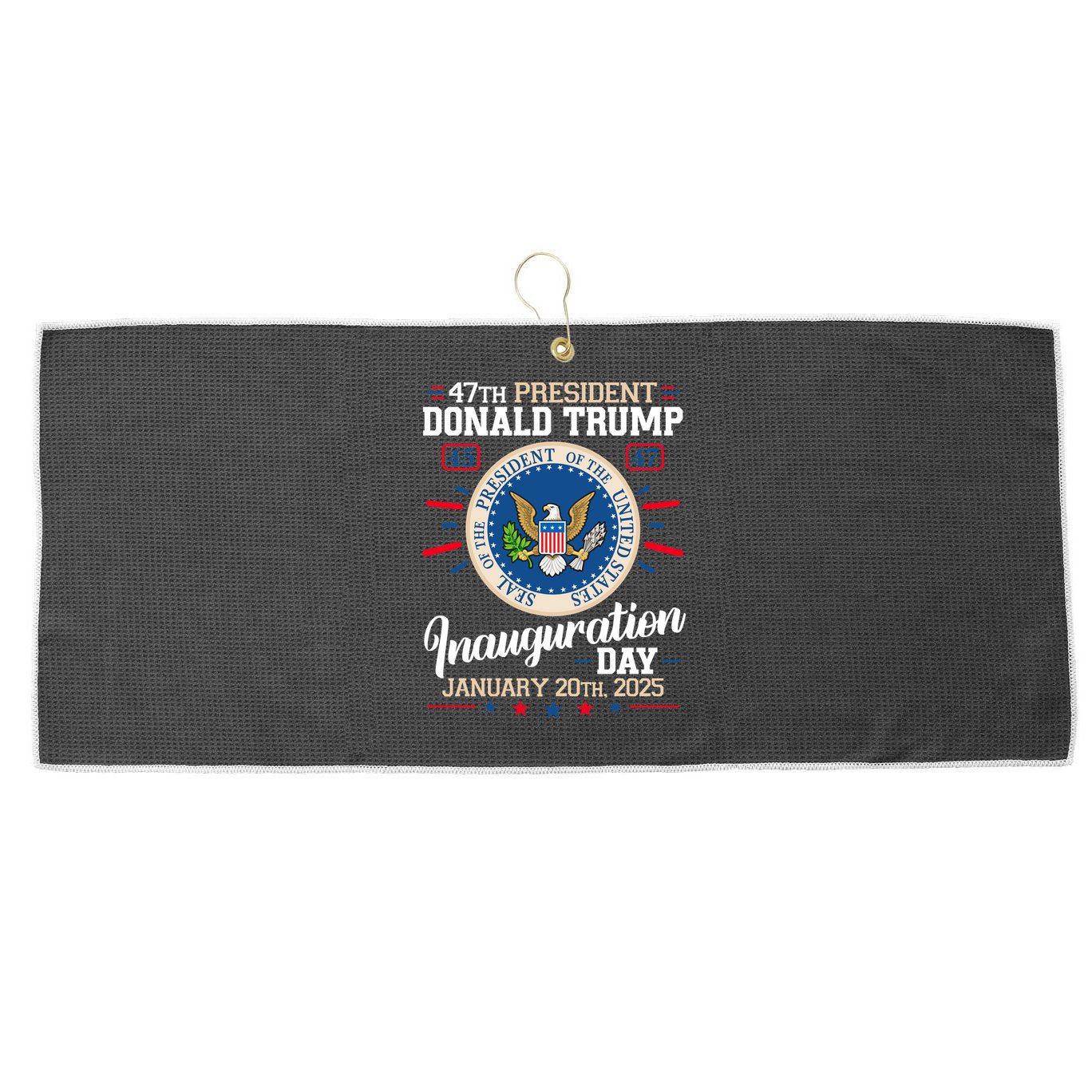 Donald Trump Inauguration Day 2025 Large Microfiber Waffle Golf Towel