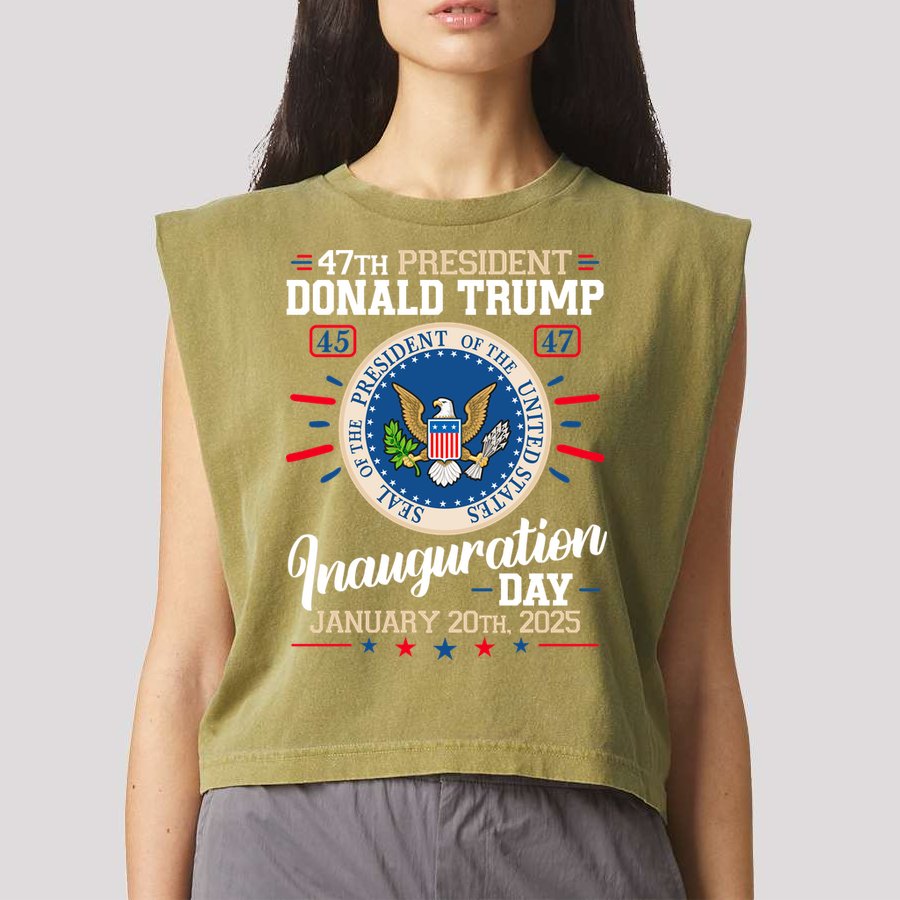 Donald Trump Inauguration Day 2025 Garment-Dyed Women's Muscle Tee