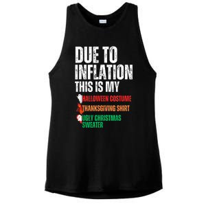 Due To Inflation This Is My Halloween Thanksgiving Christmas Ladies PosiCharge Tri-Blend Wicking Tank