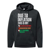 Due To Inflation This Is My Halloween Thanksgiving Christmas Performance Fleece Hoodie