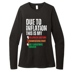 Due To Inflation This Is My Halloween Thanksgiving Christmas Womens CVC Long Sleeve Shirt