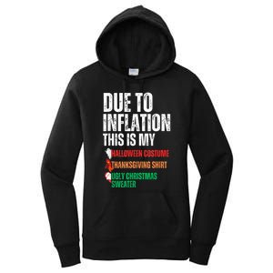 Due To Inflation This Is My Halloween Thanksgiving Christmas Women's Pullover Hoodie