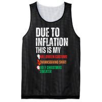 Due To Inflation This Is My Halloween Thanksgiving Christmas Mesh Reversible Basketball Jersey Tank