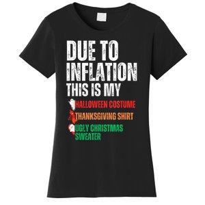 Due To Inflation This Is My Halloween Thanksgiving Christmas Women's T-Shirt