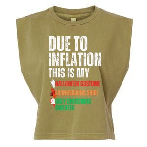 Due To Inflation This Is My Halloween Thanksgiving Christmas Garment-Dyed Women's Muscle Tee