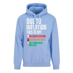 Due To Inflation This Is My Halloween Thanksgiving Christmas Unisex Surf Hoodie