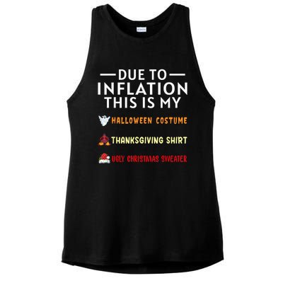 Due To Inflation This Is My Funny Halloween Costume Ladies PosiCharge Tri-Blend Wicking Tank