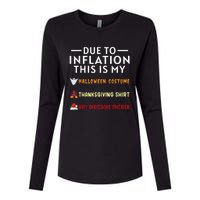 Due To Inflation This Is My Funny Halloween Costume Womens Cotton Relaxed Long Sleeve T-Shirt