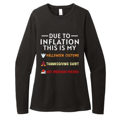 Due To Inflation This Is My Funny Halloween Costume Womens CVC Long Sleeve Shirt