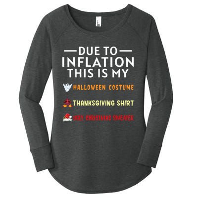 Due To Inflation This Is My Funny Halloween Costume Women's Perfect Tri Tunic Long Sleeve Shirt