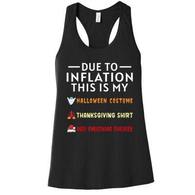 Due To Inflation This Is My Funny Halloween Costume Women's Racerback Tank