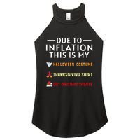 Due To Inflation This Is My Funny Halloween Costume Women’s Perfect Tri Rocker Tank