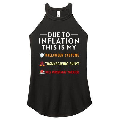 Due To Inflation This Is My Funny Halloween Costume Women’s Perfect Tri Rocker Tank