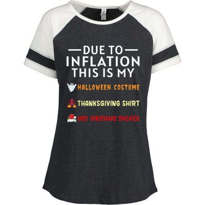 Due To Inflation This Is My Funny Halloween Costume Enza Ladies Jersey Colorblock Tee