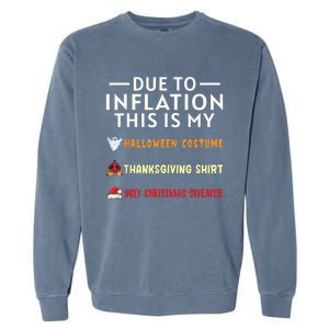 Due To Inflation This Is My Funny Halloween Costume Garment-Dyed Sweatshirt