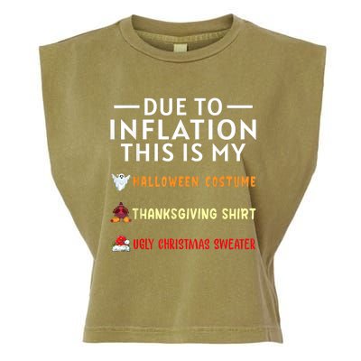 Due To Inflation This Is My Funny Halloween Costume Garment-Dyed Women's Muscle Tee